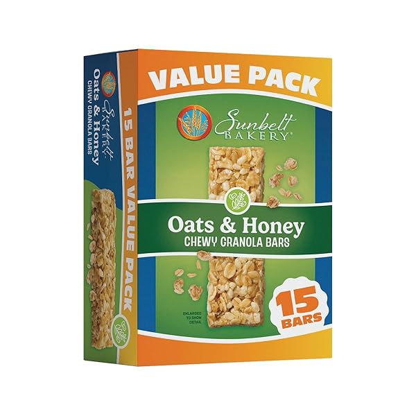 SUNBELT BAKERY OATS & HONEY CHEWY GRANOLA BARS,...