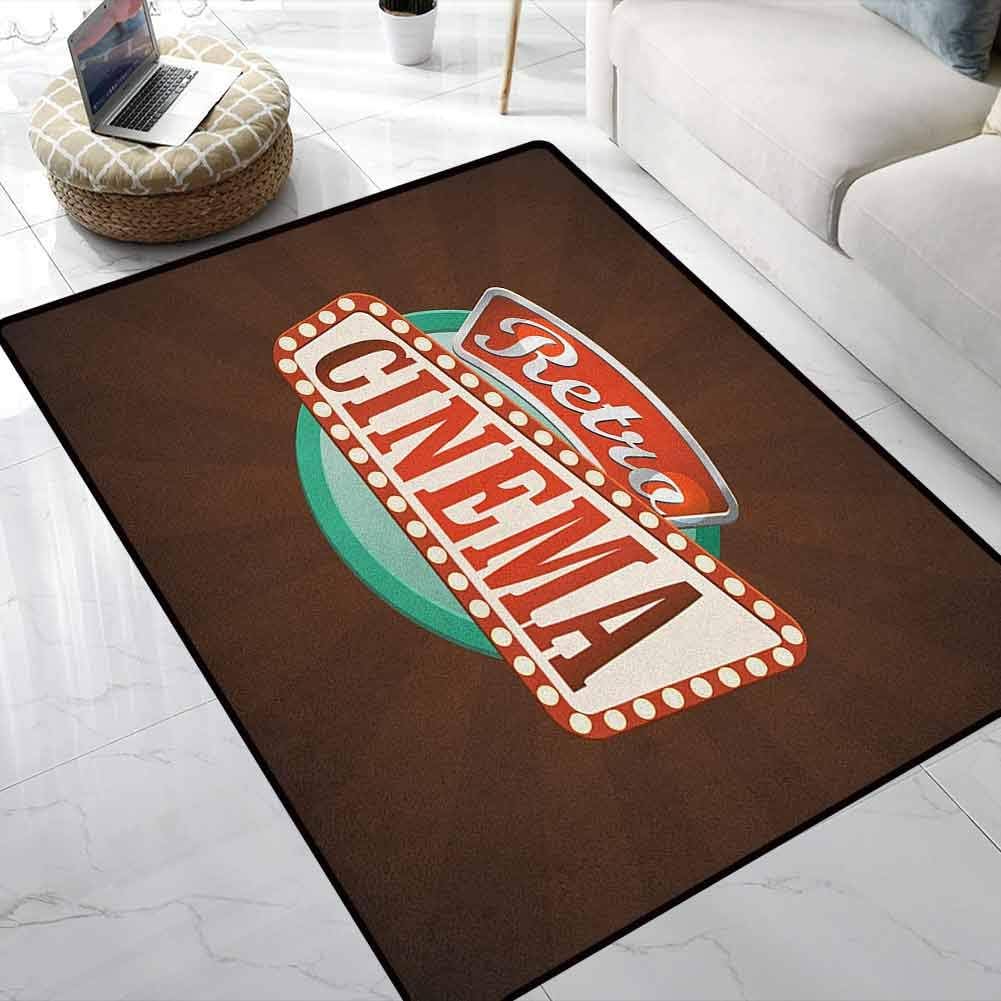 Movie Theater Area Rug Rugs Retro Style Cinema Sign Design Film