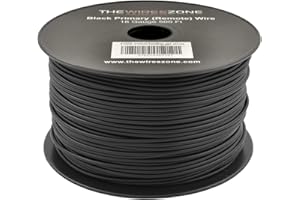 The Wires Zone 18 Gauge AWG 500' Feet ft Stranded Primary Remote Wire Cable (Black)