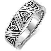 Lattd Celtic Knot Ring Sterling Silver Celtic Knot Wedding Band Trinity Ring Gift for Men Women