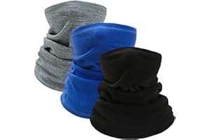 Outrip Kids Ski Mask Fleece Neck Gaiter Warmer Winter Face Cover Scarf Balaclava for 3-14 Years Boys Girls Adjustable