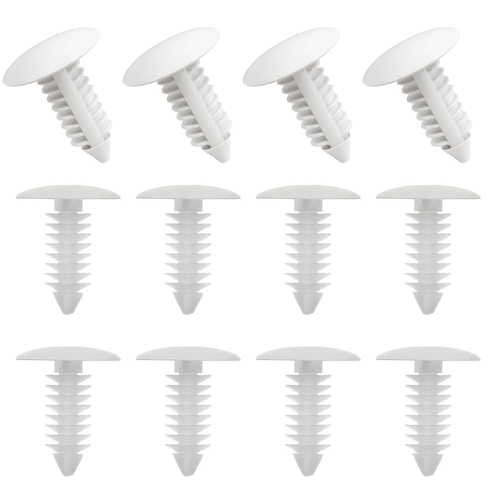 Photo 1 of 12 Pcs License Plate Hole Plugs, 8mm Lightweight Bumper Hole Plugs Useful Practical Push Clips Automotive for 8mm Holes, Universal for Most Cars(White)