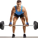 AQF Figure 8 Weight Lifting Straps with Neoprene Padding Black Blue view 7