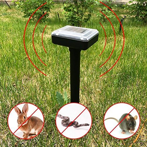 Pest Repeller, Solar Power Ultrasonic Gopher Mole Snake Mouse Pest Reject for Outdoor Garden Size 1 PCS