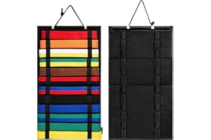 Martial Arts Belt Display Rack - Wall-Mounted Karate and Taekwondo Holder for Belts and Medals, 12 Belt Capacity, Foldable De