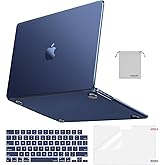 MOSISO Compatible with MacBook Air 13 inch Case 2026 2025-2022 M4 A3240 M3 A3113 M2 A2681,4 in 1 Kit Seamlessly Closes Anti-Crack&Anti-Fingerprints Hard Shell Case for MacBook Air 13.6, Midnight Clear