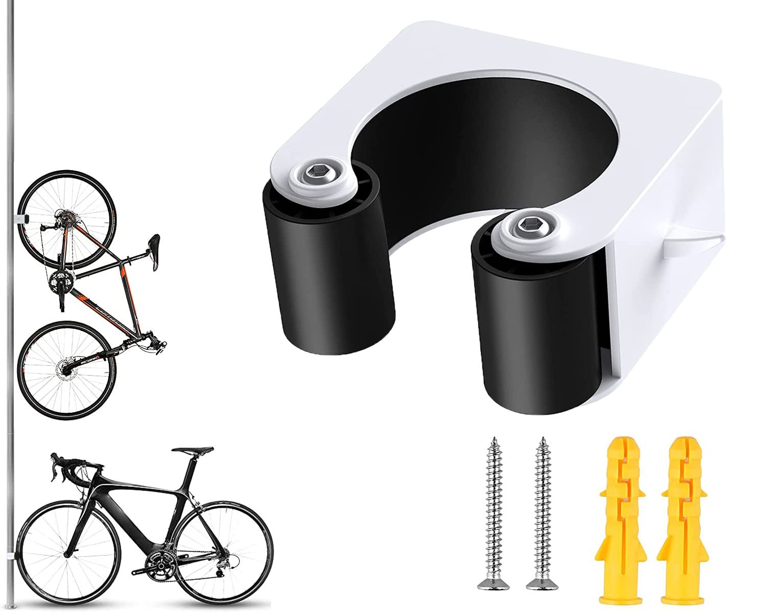 DFsucces Bike Wall Mounts,Bike Rack,Mini Bike Parking Buckle,Bike Clip Wall Mount,Vertical & Horizontal Bicycle Rack for Mountain Bikes,Wall Hanger Rack with Buckle Clip for Mountain Bike(Black)
