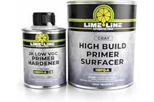 LiME LiNE Sand-able Automotive Primer Surfacer, Direct-to-Metal, High Build 2k Urethane, 1.25 Quart kit, (Light Grey) 4:1 mixture