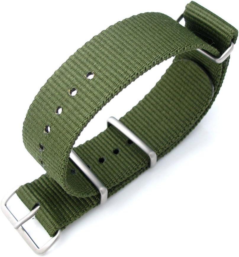 MiLTAT 21mm G10 NATO Watch Strap Ballistic Nylon Armband, Brushed - Military Green