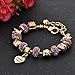 CHOKER I Love You Heart Pendant Charm Beads Bracelets Gold Plated Snake Chain Glass Crystal for Mom Grandma Daughter