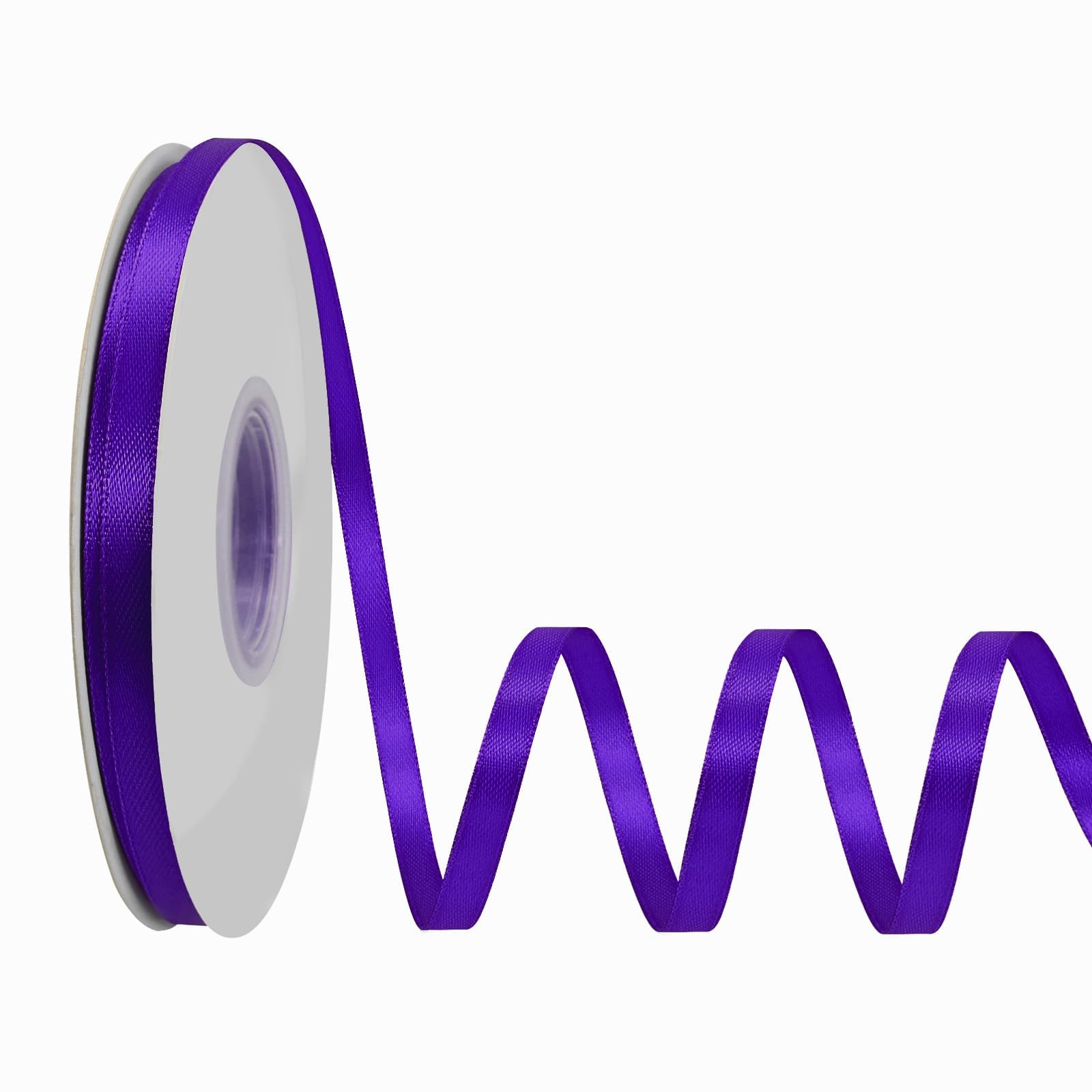LoomJoyz Double Sided 6mm Purple Satin Ribbon 45 Meters Satin Ribbon Ideal for Gift Wrapping Flower Bouquet Crafts Weddings Floral Arrangements & Bows