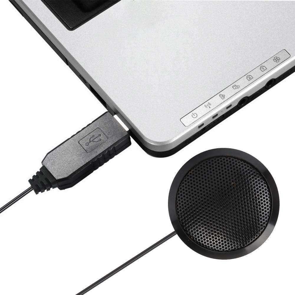 Qioniky 360° Sound Pickup USB Microphone, USB Conference Speakerphone, Conference Mic, for Conference Video Voice Chat Mic Desktop Microphone Office Desktop
