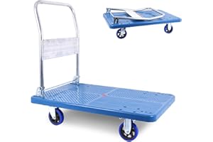 Doppy 660lbs Hand Push Cart, Foldable Platform Truck with Wheels for Loading, Storage, Warehouse