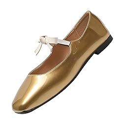 Hee grand Bowknot Mary Jane Flats for Women Shiny
