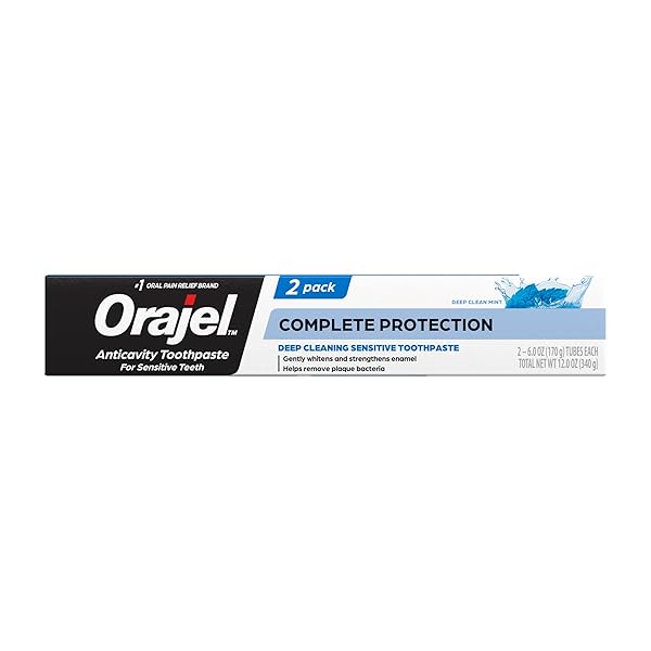 ORAJEL COMPLETE PROTECTION DEEP CLEANING SENSITIVE TOOTHPASTE, GENTLY...