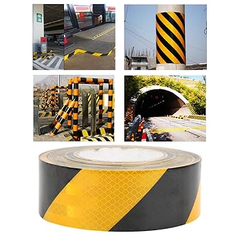 Amazon April Gift 反射テープ 黄色の安全テープ 長持ちするサービストラック工場の歩道サービス車用バス Opp梱包テープ 産業 研究開発用品 通販