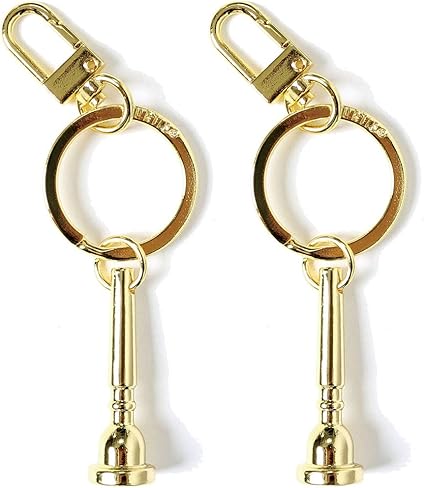 Amazon Co Jp Curtis オリジナル マウスピースデザイン キーホルダー トランペット デザイン ゴールド ２本セット 楽器