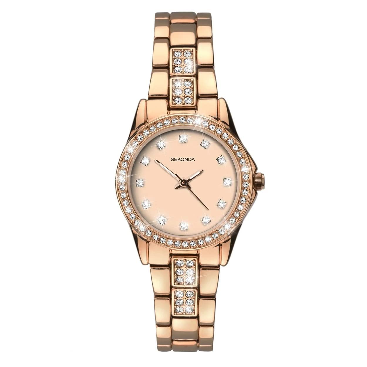 Sekonda Women's Quartz Watch with Rose Gold Dial Analogue Display and Rose Gold Alloy Bracelet 2034.27
