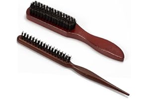 Bristle Hair Brush, 2 Pack Slick Back Hair Brush Teasing Comb Hair Brush for Men Women, Boar Bristle Brush Smoothing Brush Sl