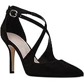 Minshluu Womens Pumps High Heels Pointed Toe Crossed Strap D'Orsay Zip up Stilettos Party Dress Shoes