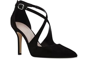 Minshluu Womens High Heels Pointed Toe Pumps Crossed Strap D'orsay Zip up Stilettos Party Dress Shoes