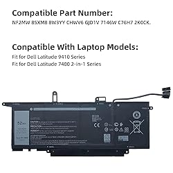 YXKC NF2MW Laptop Battery Replacement for Dell
