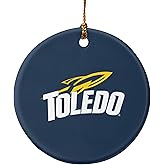 GRAPHICS & MORE University of Toledo Rockets Logo Porcelain Holiday Christmas Tree Ornament - 2.8" (7.1 cm)