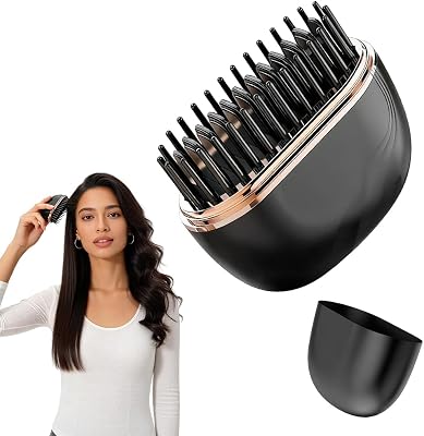 Mini Planchas Sin Cable, Mini Cepillo Alisador, 3 Ajustes de Temperatura, Peine Caliente Recargable, Peine Alisador Portátil para el Trabajo, Viajes, Acampadas y Uso Doméstico (Negro)