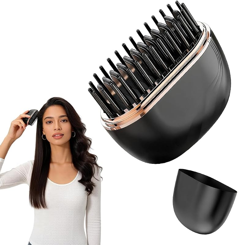 Mini Planchas Sin Cable, Mini Cepillo Alisador, 3 Ajustes de Temperatura, Peine Caliente Recargable, Peine Alisador Portátil para el Trabajo, Viajes, Acampadas y Uso Doméstico (Negro) — foto 1 de 8