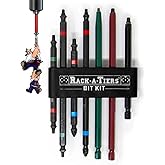 Rack-A-Tiers Rough-in Bit Kit - 7 Piece Electrician's Robertson Driver Bit Set, Double Ended Impact Driver bits, 4 inch and 6