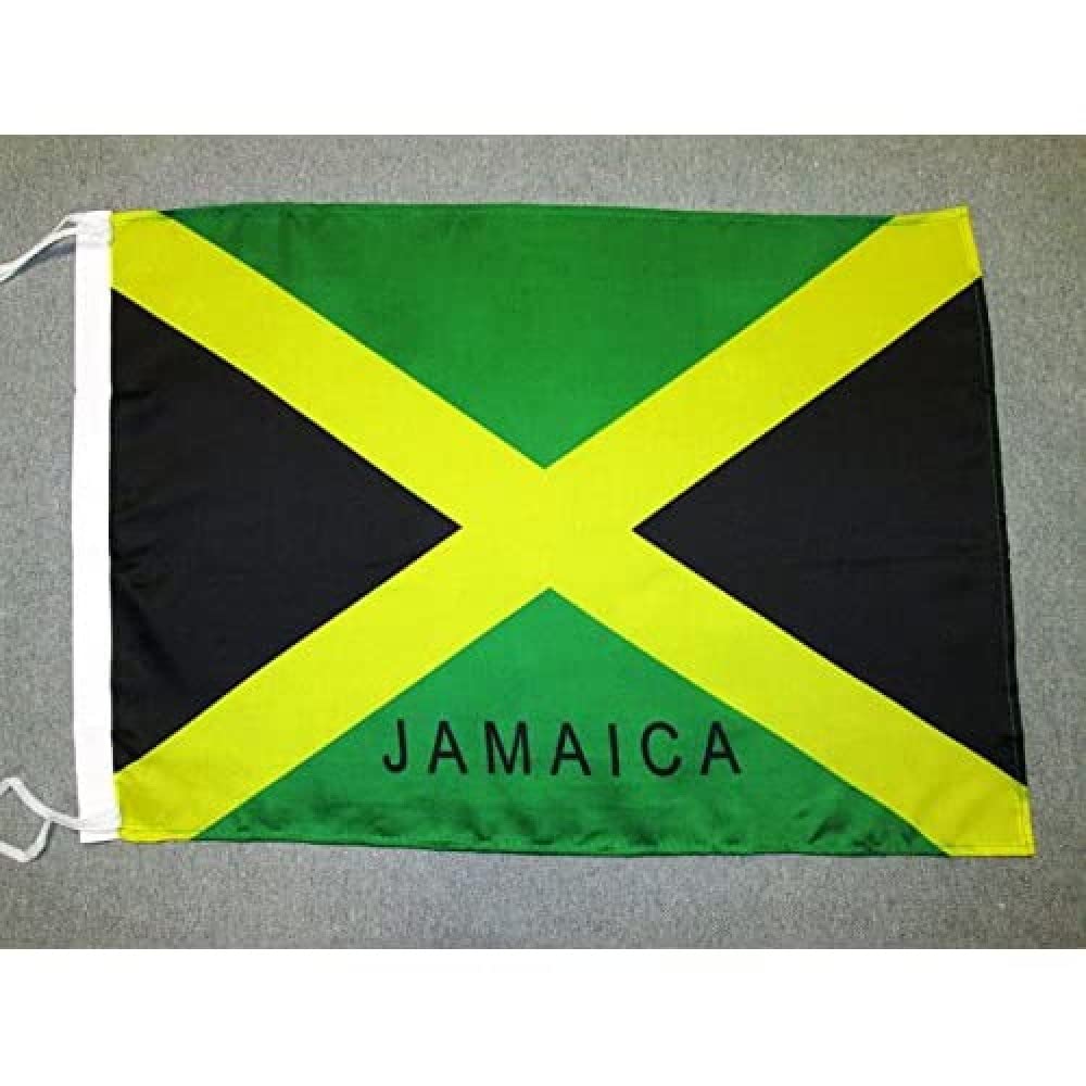 AZ FLAG - Jamaica Flag - 18'' x 12'' - Light Polyester Jamaican Small Banner with Two Cords - 18x12 in - 45x30 Cm