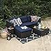 PHI VILLA Patio Sofa Set,3 Pieces All-Weather Upgrade Wicker Outdoor Sectional Sofa,L-Shaped Small Patio Conversation Furniture Set with Cushion and Coffee Table(Navy Blue)