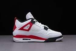 Nike Air Jordan 4 Retro Men White/Fire Red-Black