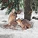 OTC Deer Doe and Fawn Lying Outdoor Garden Statue
