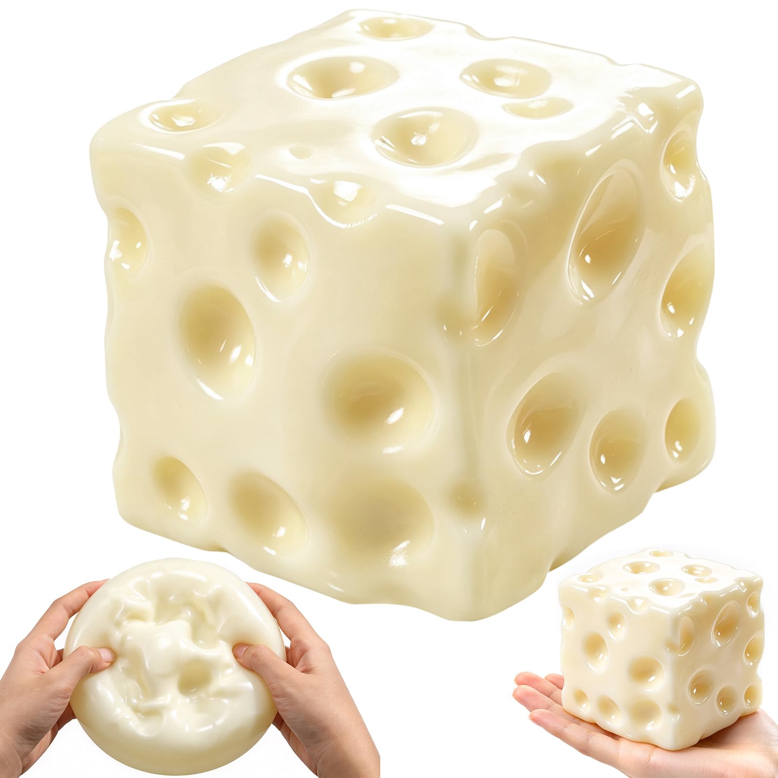 Big Coconut Oil Squishy 320g/2.9Inch Cheese Squishy - Non-Rebound Moldable | 11.3oz/320g/2.9Inch Cheese-shaped sensory fidget