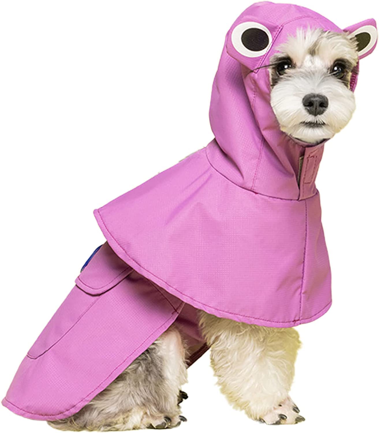Dog Raincoat, Pet Lightweight Waterproof Rain Jacket, Pet Puppy Slicker Raincoat with Leash Hole, Dog Rainwear for Small Medium Dogs_XL(Purple)