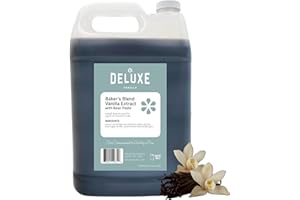 DELUXE FINE FOODS Deluxe Vanilla Vanilla Bean Paste Bulk 128 oz, Bakers Blend Vanilla Extract with Vanilla Bean Paste made with Real Vanilla Beans (1 Gallon) Substitute for Pure Vanilla Extract