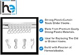 HomeElabador 50 Pack White Plastic Curtain Glider Hooks for Ceiling Track view 3