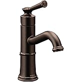 Moen Belfield Oil Rubbed Bronze One-Handle Bathroom Sink Faucet with Drain Assembly and Optional Deckplate, 6402ORB