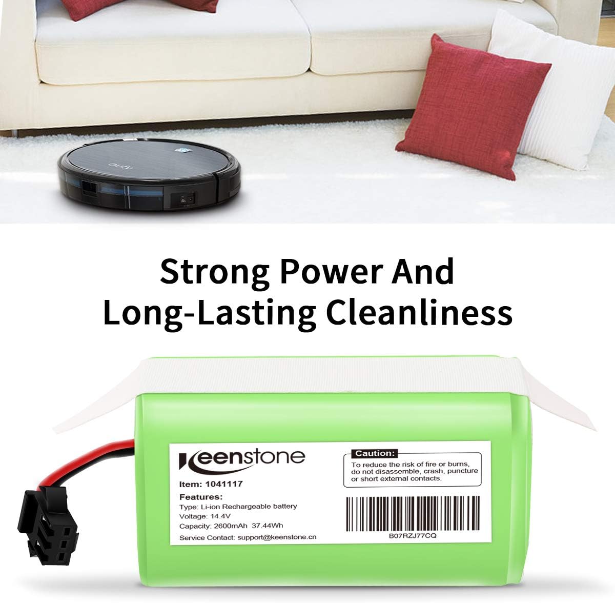 Keenstone 14.4v 2600mAh Li-ion Rechargeable Replacement Battery Compatible with Deebot N79S, Deebot DN622, RoboVac 11, RoboVac 11S, RoboVac 30, RoboVac 15C,RoboVac 12, RoboVac 35C: Home & Kitchen