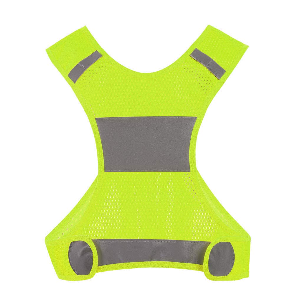Demeras Reflective Vest Outdoor Lightweight Safety Vest Adjustable Waistcoat with Pocket for Jogging Biking Walking Running Sports(Fluorescent Yellow XL)