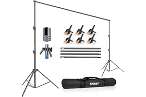 EMART Photo Backdrop Stand for Parties,10x12ft Heavy Duty Back Drop Adjustable Background Stand Support Kit for Studio,Weddin