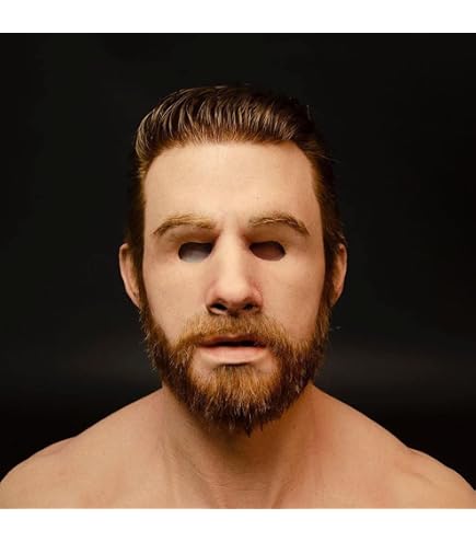 Máscara realista de hombre joven y guapo, accesorios de látex realistas para cosplay, Halloween, disfraces hechos a mano, color blanco