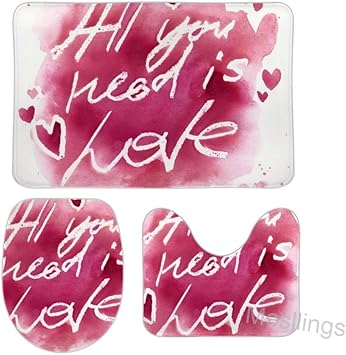 Amazon.de: Badezimmerteppich-Set, mit Rutschfester Badematte