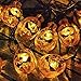 Halloween Pumpkin String Lights Eurus Home 20 ft 30 LED Halloween Lights | Solar Powered Pumpkin Lights with 8 Lighting Modes Jack-O-Lantern Decorative Lights for Indoor Outdoor Halloween Party IP65