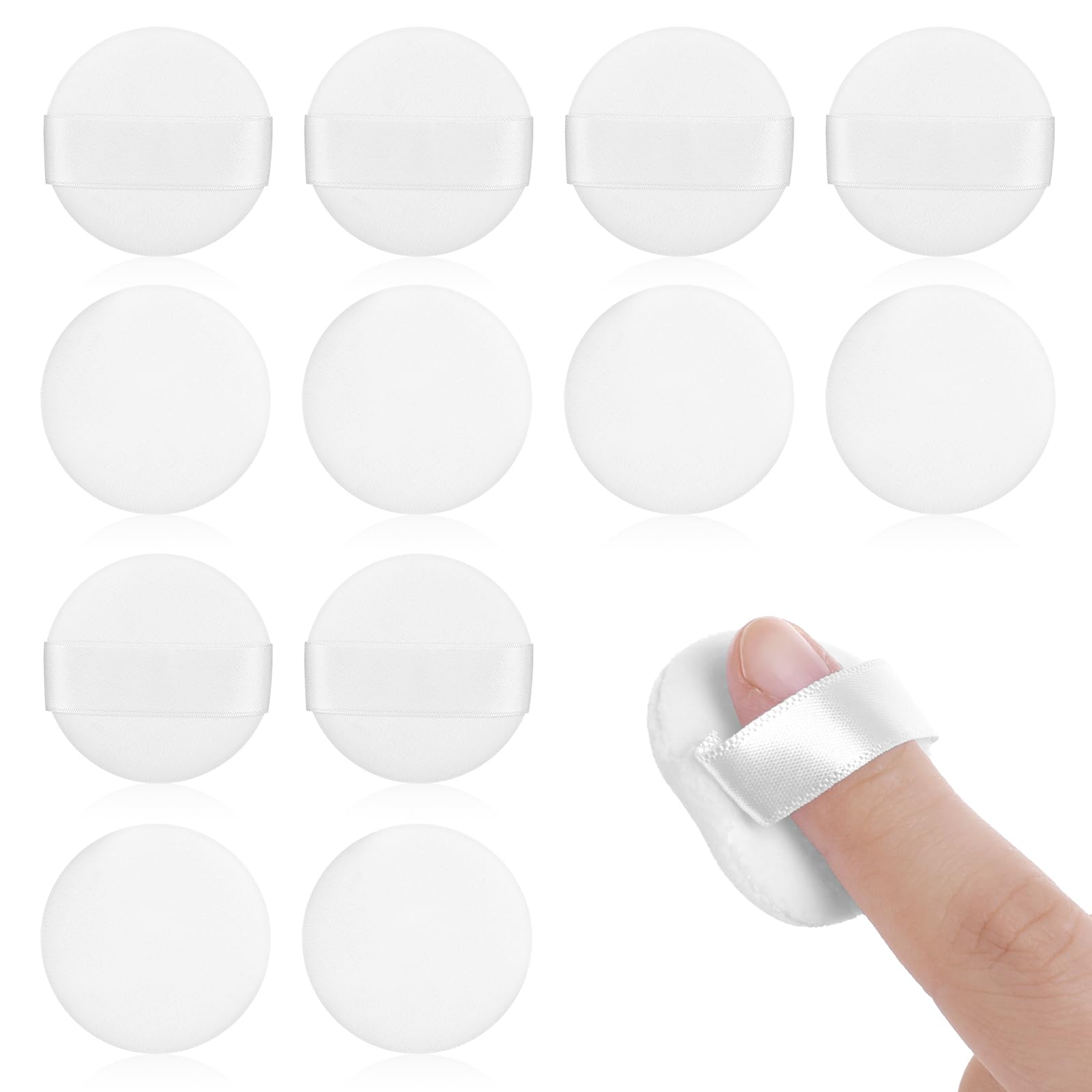 Photo 1 of 12 PACK Mini Powder Puff, Microfiber Powder Puff Small Powders Pact Makeup Sponges 1.5 Inches Powders Puffs Makeup Sponges Finger-Sized Make up Puffs for Women Beauty Blender Sponge