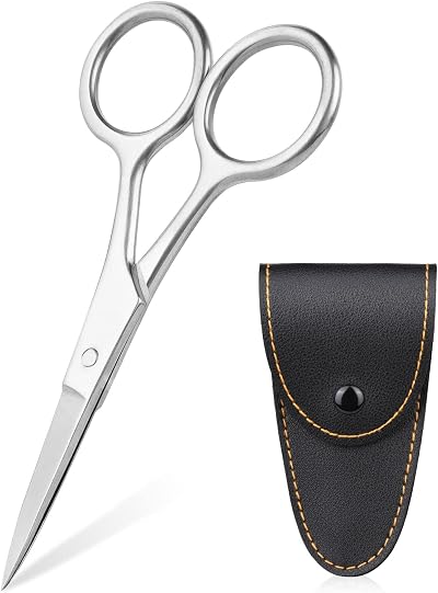 URAQT Professional Stainless Steel Cuticle Scissors with Leather Pouch