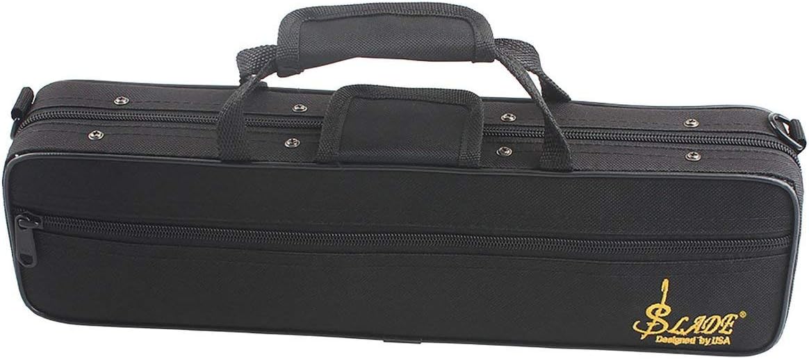 Rouku Flute Case Gig Bag Backpack Box Water-resistant 600D Foam Cotton Padding with Adjustable Single Shoulder Strap