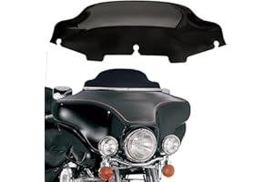 WYNMOTO 6" Black Wave Windshield Windscreen Wind Splitter Compatible for 1996-2013 Harley Davidson Touring Street Glide/Electra Glide/Tri Glide/Ultra Classic Glide FLHT FLHX FLHTCU FLHTC FLHTK 96-13