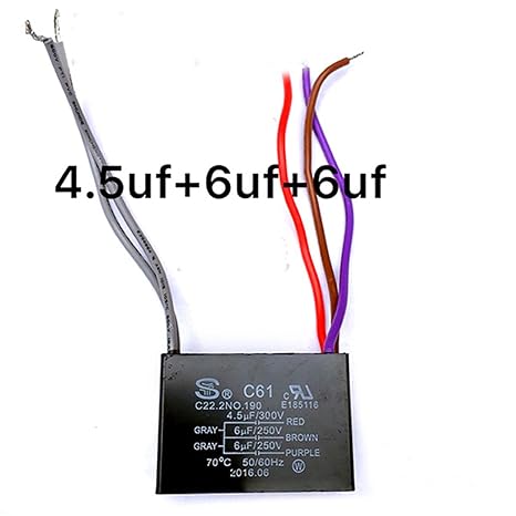 New Tech Ceiling Fan Capacitor Cbb61 4 5uf 6uf 6uf 5 Wire 250v